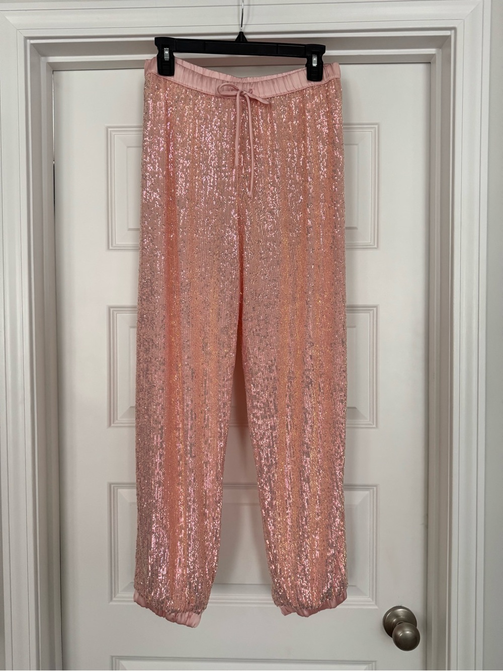 Victoria's Secret Iridescent Blush Pink Sequin Lounge Pants M